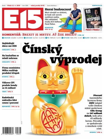 Obálka e-magazínu E15 12.4.2019