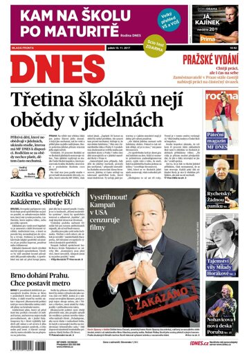 Obálka e-magazínu MF Dnes 10.11.2017