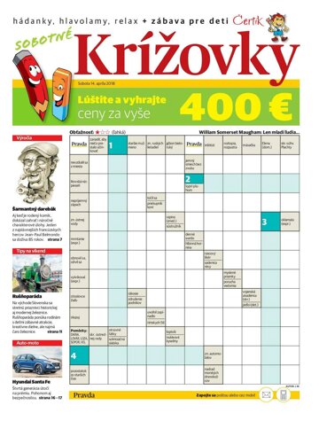 Obálka e-magazínu Krížovky 14. 4. 2018