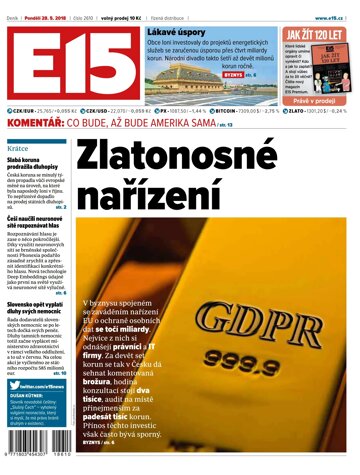 Obálka e-magazínu E15 28.5.2018