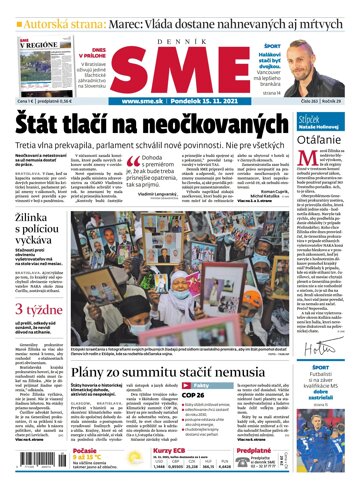 Obálka e-magazínu SME 15-11-2021