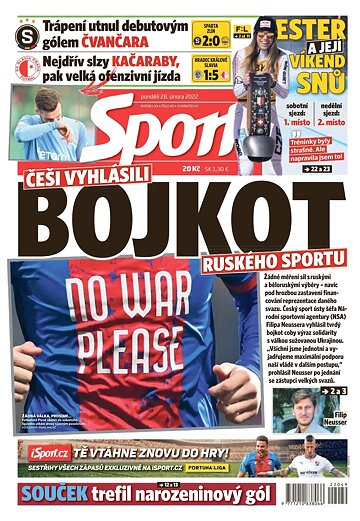 Obálka e-magazínu Sport 28.2.2022