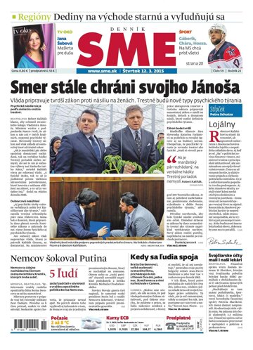 Obálka e-magazínu SME 12.3.2015