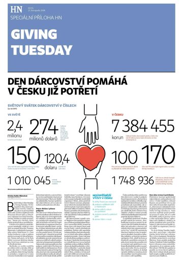 Obálka e-magazínu Hospodářské noviny - příloha 229 - 27.11.2018 příloha Giving Tuesday