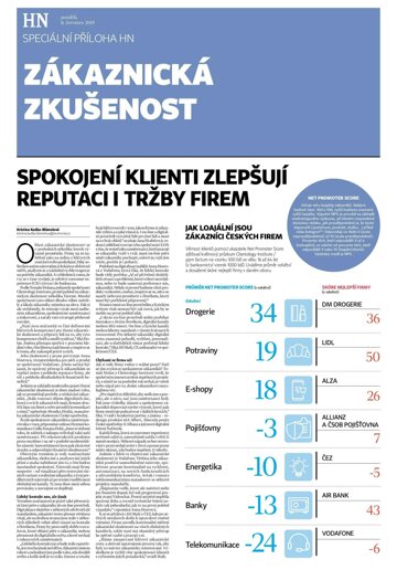 Obálka e-magazínu Hospodářské noviny - příloha 129 - 8.7.2019 příloha Zákaznická zkušenost