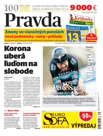 Obálka e-magazínu Pravda 26. 9. 2020