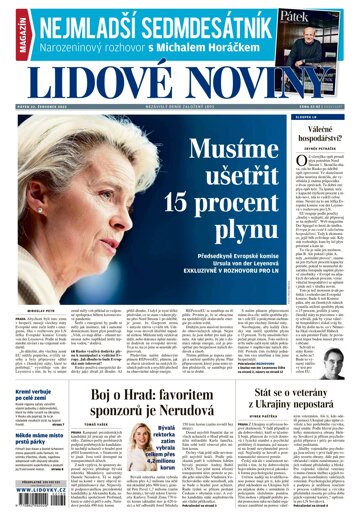 Obálka e-magazínu Lidové noviny 22.7.2022