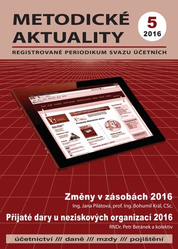 Obálka e-magazínu Metodické aktuality Svazu účetních 5/2016