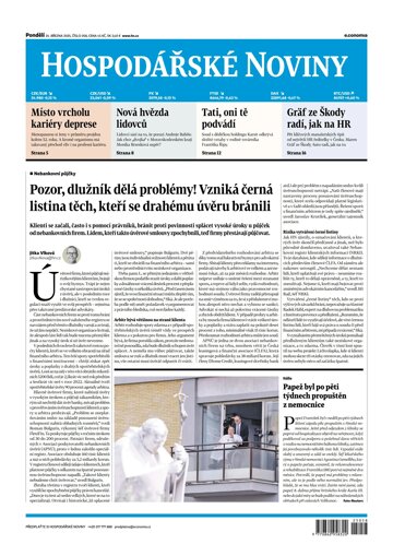 Obálka e-magazínu Hospodářské noviny 058 - 24.3.2025