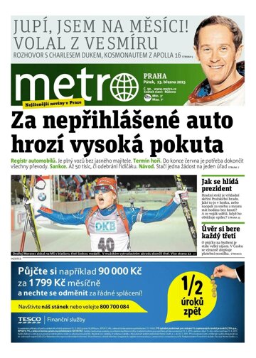 Obálka e-magazínu deník METRO 13.3.2015