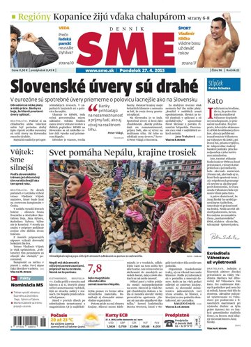 Obálka e-magazínu SME 27.4.2015