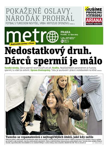 Obálka e-magazínu deník METRO 12.10.2015