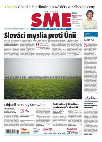 Obálka e-magazínu SME 17.10.2015