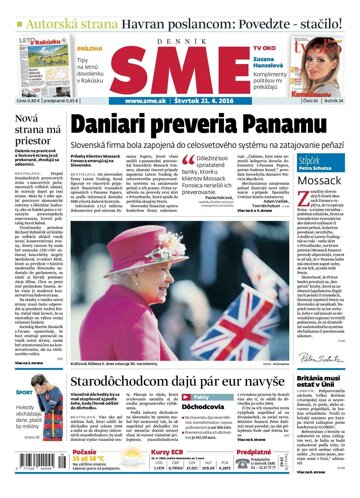 Obálka e-magazínu SME 21.4.2016