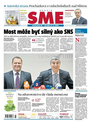 Obálka e-magazínu SME 17.8.2016