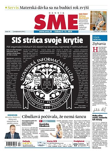 Obálka e-magazínu SME 5.11.2016