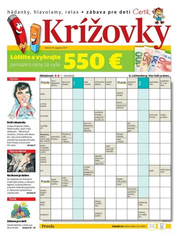 Obálka e-magazínu Krížovky 19. 8. 2017