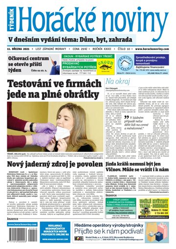 Obálka e-magazínu Horácké Noviny Čtvrtek 11.3.2021 č. 010