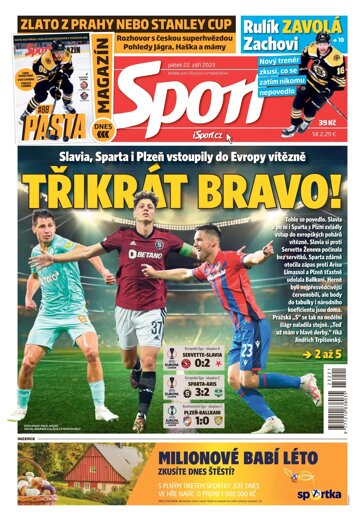 Obálka e-magazínu Sport 22.9.2023