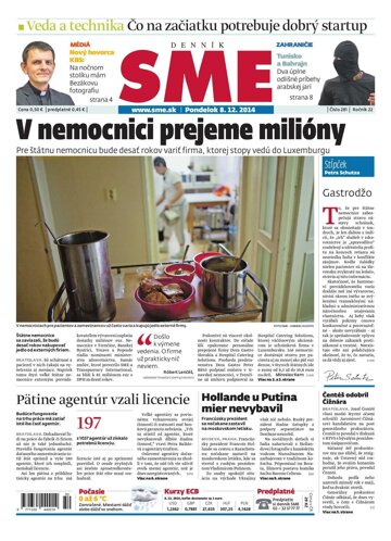 Obálka e-magazínu SME 8.12.2014