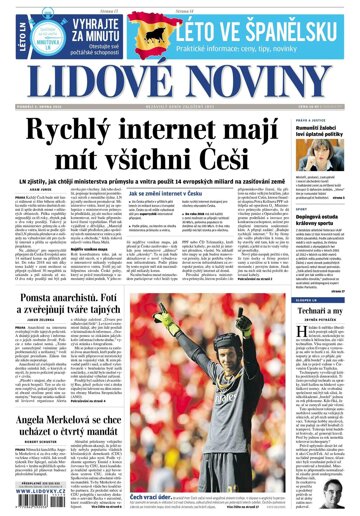 Obálka e-magazínu Lidové noviny 3.8.2015