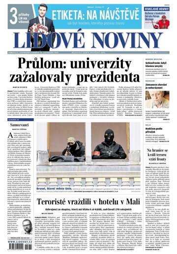 Obálka e-magazínu Lidové noviny 21.11.2015