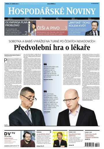 Obálka e-magazínu Hospodářské noviny 081 - 27.4.2016