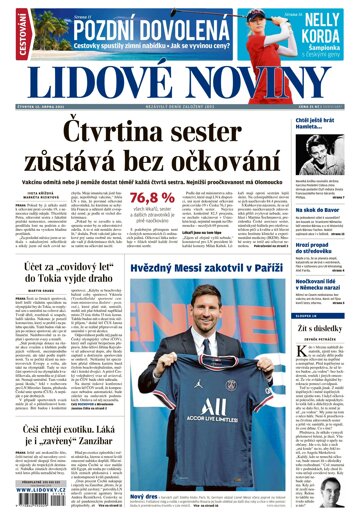 Obálka e-magazínu Lidové noviny 12.8.2021