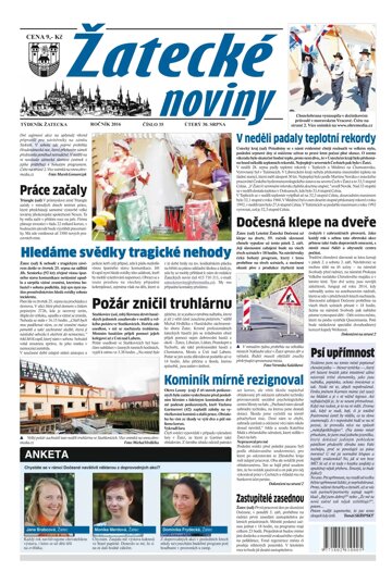 Obálka e-magazínu Žatecké noviny 35/2016