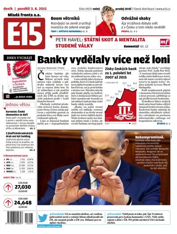 Obálka e-magazínu E15 3.8.2015