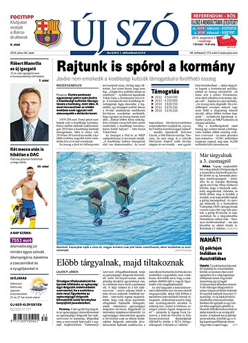 Obálka e-magazínu Új Szó 28.7.2015