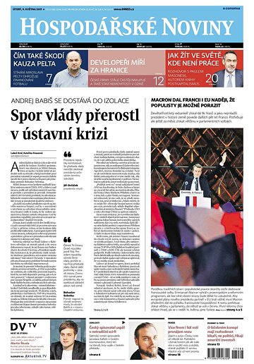 Obálka e-magazínu Hospodářské noviny 088 - 9.5.2017