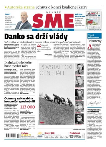 Obálka e-magazínu SME 25.8.2017