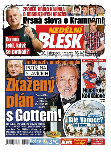 Obálka e-magazínu Nedělní Blesk 26.11.2017