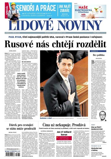 Obálka e-magazínu Lidové noviny 28.3.2018