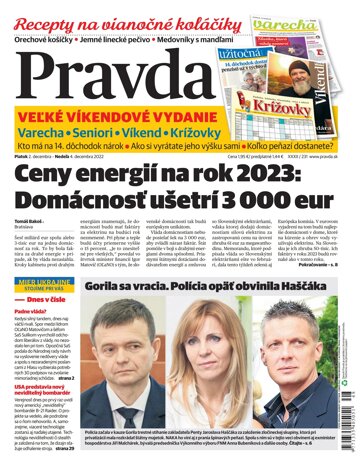 Obálka e-magazínu Pravda 2. 12. 2022