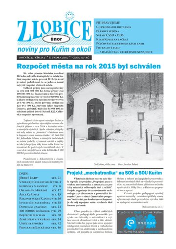 Obálka e-magazínu Zlobice – noviny pro Kuřim a okolí 2/2015