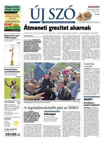 Obálka e-magazínu Új Szó 13.7.2015