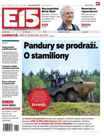 Obálka e-magazínu E15 15.2.2016