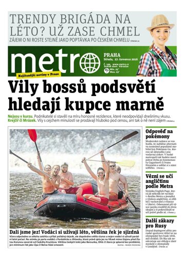 Obálka e-magazínu deník METRO 27.7.2016