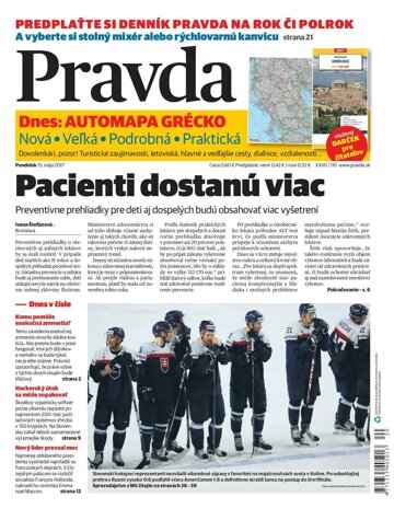 Obálka e-magazínu Pravda 15. 5. 2017