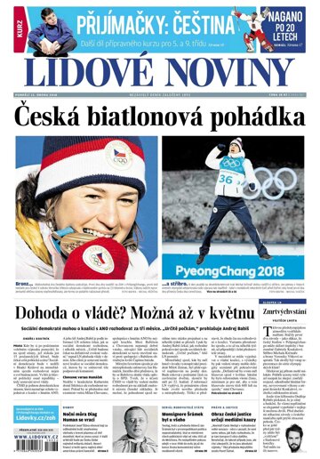 Obálka e-magazínu Lidové noviny 12.2.2018