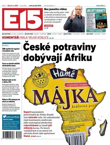 Obálka e-magazínu E15 6.3.2018