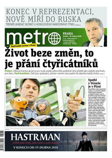 Obálka e-magazínu deník METRO 18.4.2018