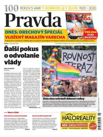 Obálka e-magazínu Pravda 13. 11. 2020