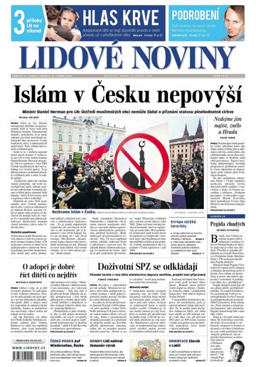 Obálka e-magazínu Lidové noviny 17.1.2015