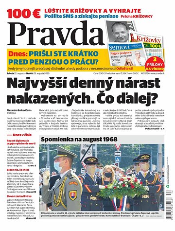 Obálka e-magazínu Pravda 22. 8. 2020