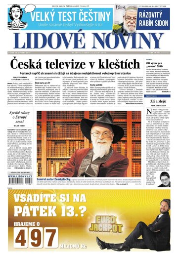 Obálka e-magazínu Lidové noviny 13.3.2015