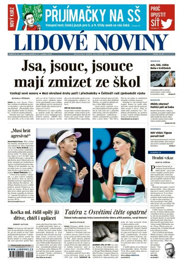 Obálka e-magazínu Lidové noviny 26.1.2019