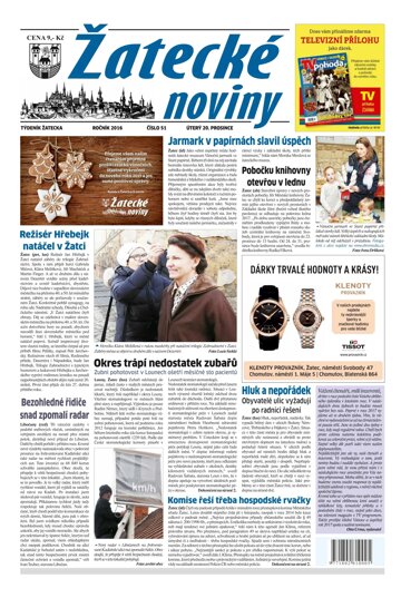 Obálka e-magazínu Žatecké noviny 51/2016